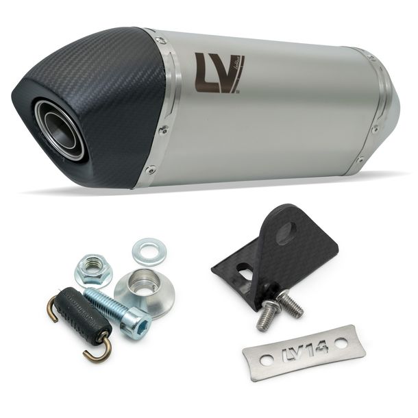Kit silencieux d'échappement universel LeoVince LV-14 RACING, acier inoxydable, embout en carbone, Ø 50mm, 270mm