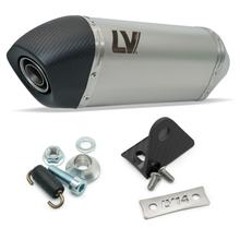 Kompletny tłumik końcowy uniwersalny LeoVince LV-14 RACING ze stali nierdzewnej, nakładka węglowa, średnica 50mm, 270mm