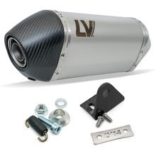 Zestaw tłumika końcowego uniwersalnego LeoVince LV-14 RACING stal nierdzewna, nakładka karbonowa, Ø 54mm, 250mm
