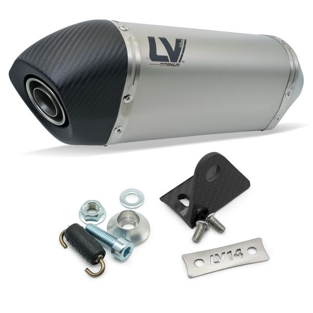 Kit silencieux d'échappement universel LeoVince LV-14 RACING Titane, embout carbone, Ø 50mm, 270mm