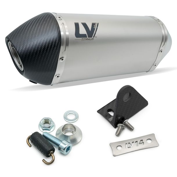 Rear silencer kit universal LeoVince LV-14 RACING Titanium, carbon end cap, Ø 54mm, 250mm
