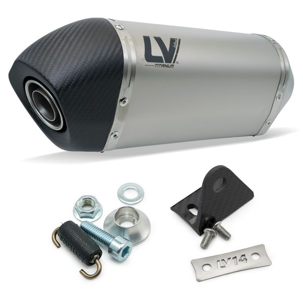 Einddemper kit universeel LeoVince LV-14 RACING Titanium, Carbon kap, Ø 54mm, 250mm