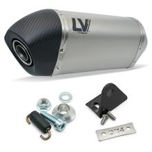 Kompletny tłumik końcowy uniwersalny LeoVince LV-14 RACING Titanium, nakładka węglowa, średnica 54mm, długość 250mm