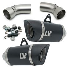 Endschalldämpfer LeoVince 2x LV PRO RACING Black Edition Edelstahl schwarz, Carbon Kappe für Ducati Hypermotard 698 Mono / RVE Bj. 2024 - 2026 E5+