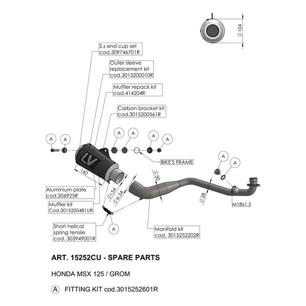 LeoVince exhaust replacement part - end silencer