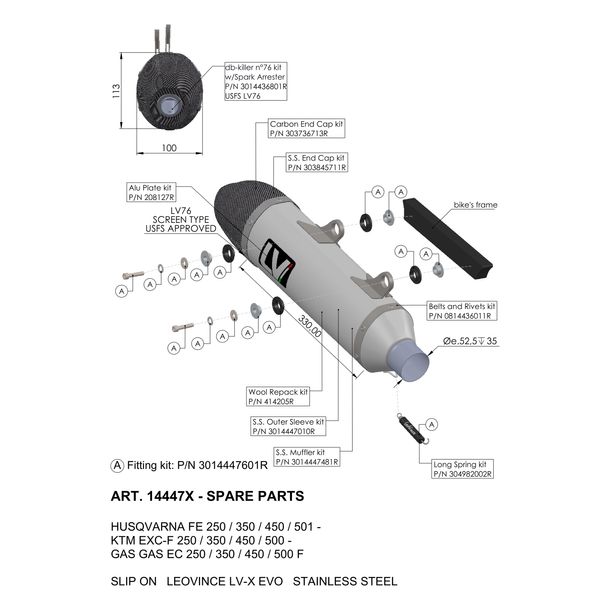 LeoVince exhaust replacement part - end silencer