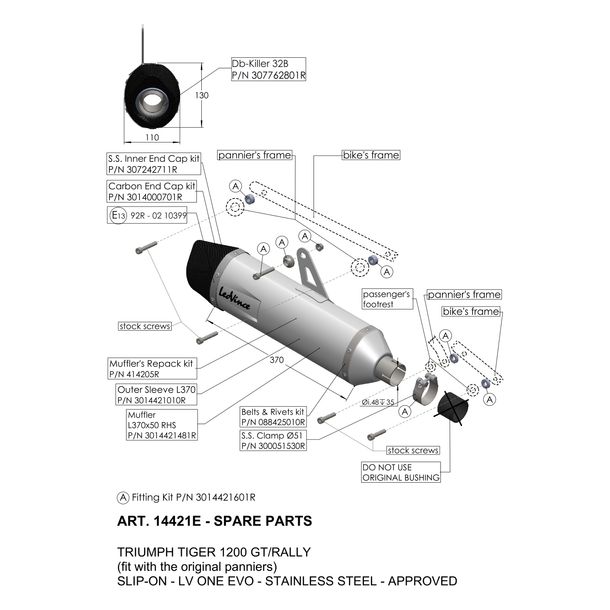 LeoVince exhaust replacement part - end silencer