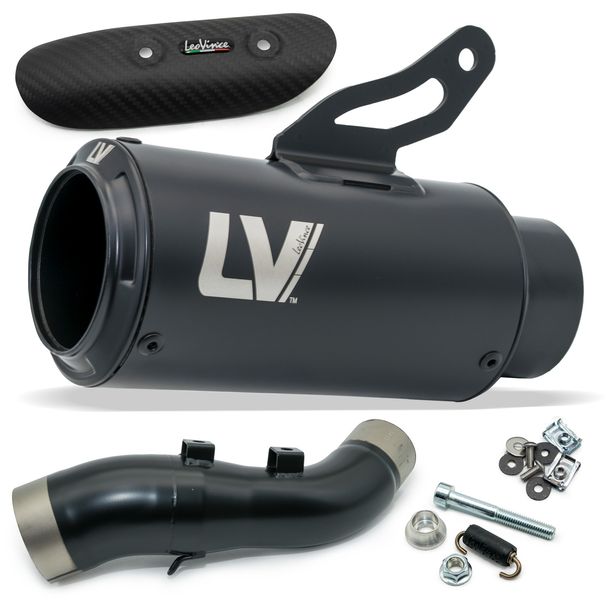 Einddemper LeoVince LV CORSA S FULL BLACK met homologatie, roestvrij staal zwart & carbon hitteschild voor Kawasaki Z 900 Bj. 2020 - 2024 E4 / E5
