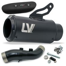 Koncový tlumič LeoVince LV CORSA S FULL BLACK s homologací, nerezová ocel černá a karbonový tepelný štít pro Kawasaki Z 900 r. v. 2020 - 2024 E4 / E5