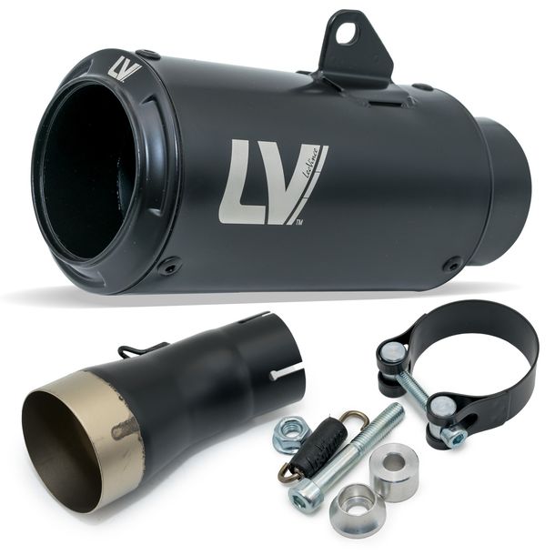Silencieux d'échappement LeoVince LV CORSA S FULL BLACK avec homologation, acier inoxydable noir pour Honda CB 1000 R Neo Sports Café ann. 2018 - 2024 E4 / E5