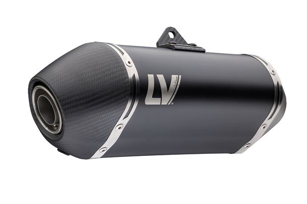 Silencieux d'échappement LeoVince LV-14 Black Edition avec homologation, acier inoxydable noir, capuchon en carbone et écran thermique pour Husqvarna Svartpilen 801 ann. 2024 - 2026 E5+