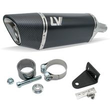 Endschalldämpfer LeoVince LV-14 R RACING Black Edition Edelstahl schwarz, Carbon Kappe für Honda Forza 750 Bj. 2021 - 2024 E5 / Forza / X-ADV 750 Bj. 2025 - 2026 E5+ / X-ADV 750 Bj. 2017 - 2024 E4