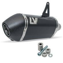 Endschalldämpfer LeoVince LV-14 RACING Black Edition Edelstahl schwarz, Carbon Kappe für Moto Guzzi Stelvio 1000 Bj. 2024 - 2026 E5+