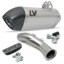 Silenciador final LeoVince LV-14 RACING Acero inoxidable, tapa de Carbono y escudo térmico para Husqvarna Svartpilen 801 Año. 2024 - 2026 E5+
