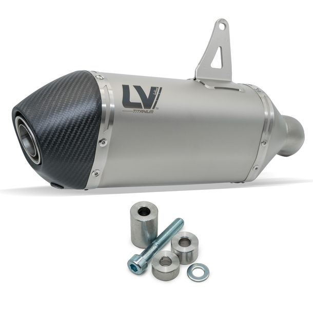 Silencieux LeoVince LV-14 RACING Titane, embout carbone pour Moto Guzzi Stelvio 1000 ann. 2024 - 2026 E5+