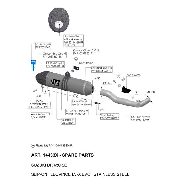 LeoVince Silencer Cover Exhaust Replacement Part Cover End Silencer
