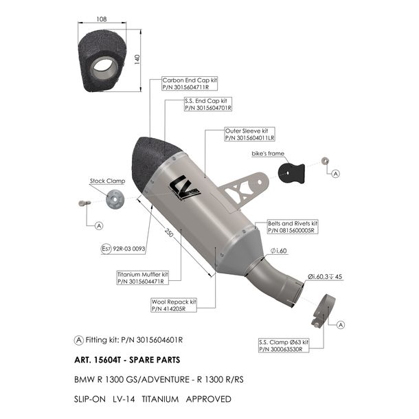 LeoVince Silencer Cover Exhaust Replacement Part Cover End Silencer