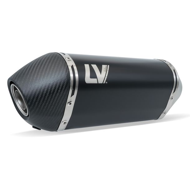 Einddemper LeoVince LV-14 RACING Black Edition roestvrij staal zwart, carbon kap voor Voge Valico 900DSX bj. 2024 - 2026 E5+