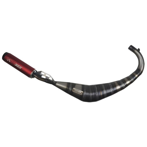 Scarico Tecnigas E-Box-2 Alluminio rosso / nero con omologazione per Beta RR Enduro Supermoto 50 ccm