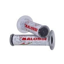 Malossi handvatten met logo Ø 30mm, gesloten, wit, 2 stuks