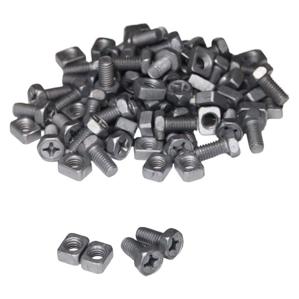 Ersatz Schrauben / Klemmen IONI M6 Batterieschrauben 50 Schrauben + 50 Muttern, 6mm für Rollerbatterie / Motorradbatterie