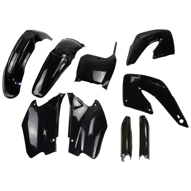 Kit completo carenatura UFO PLAST 9 pezzi, set carenatura in plastica con protezione forcelle per Honda CR R 125 / 250 ccm Anno 2000 - 2001