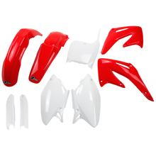 Kit obložení UFO PLAST 9-dílná sada obložení z plastu s krytem vidlic pro Honda CRF R 450 ccm Bj. 2002 - 2003