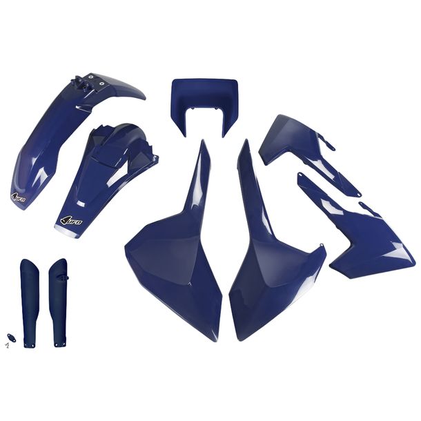 Kit de carénage UFO PLAST 9 pièces, jeu de carénage en plastique avec protection de fourche pour Husqvarna FE TE TX 125 - 450 ccm Année de fabrication 2017 - 2019