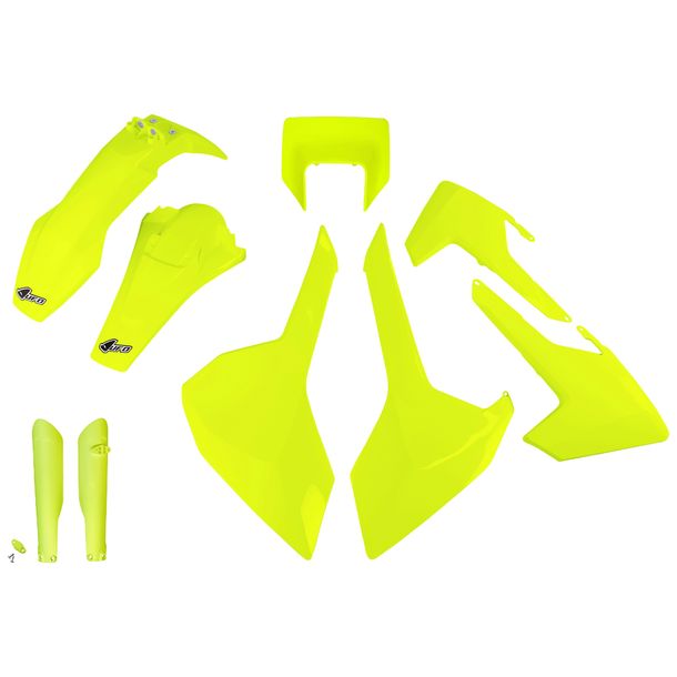 UFO PLAST 9-piece Fairing Kit Plastic fairing set with fork protectors for Husqvarna FE TE TX 125 - 450 ccm Bj. 2017 - 2019