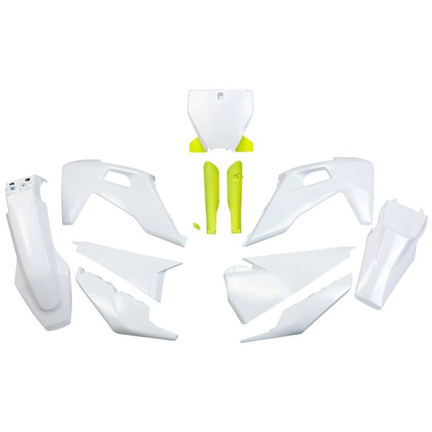 Kit carenatura UFO PLAST 11 pezzi, set carenatura in plastica con protezione forcelle per Husqvarna FC TC 125 - 450 ccm Anno modello 2019 - 2022