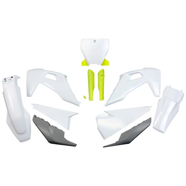 UFO PLAST 11-piece Fairing Kit Plastic fairing set with fork protectors for Husqvarna FC TC 125 - 450 ccm Year 2019 - 2022