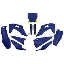 Sada dílů opláštění UFO PLAST 11-dílná, plastová sada opláštění s krytem vidlic pro Husqvarna FC TC 125 - 450 ccm Bj. 2019 - 2022