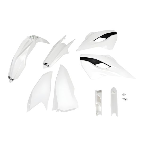Kit de carénage UFO PLAST 8 pièces, jeu de carénage en plastique avec protection de fourche pour Husqvarna FE TE TX TC 125 - 450 ccm Année de fabrication 2015