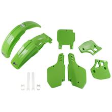 Bekledingskit UFO PLAST 9-delig Bekledingsset Kunststof met vorkbescherming voor Kawasaki KX 500 ccm Bj. 1989 - 1992