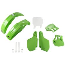 Kit carenatura UFO PLAST 9 pezzi Kit completo carenature in plastica con protezione forcella per Kawasaki KX 500 ccm Anno 1989 - 1992