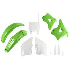 Kit carenatura UFO PLAST 9 pezzi Set carenatura in plastica con protezione forcella per Kawasaki KX 125 / 250 ccm Anno 1996 - 1998