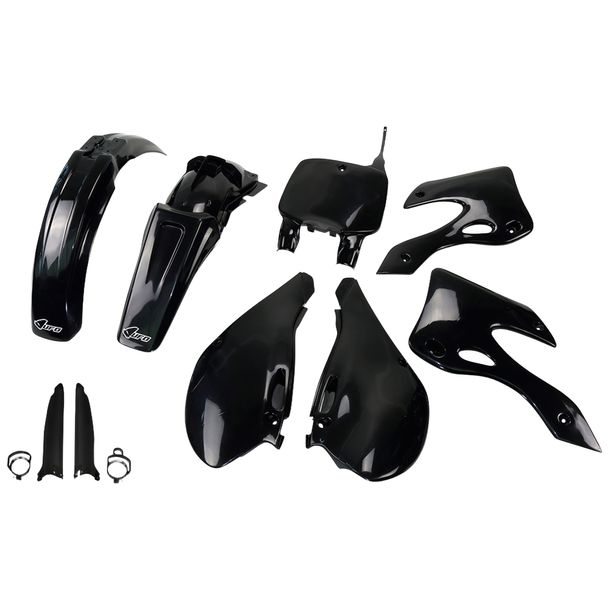 Kit de carénage UFO PLAST 9 pièces, ensemble de carénage en plastique avec protection de fourche pour Kawasaki KX 125 / 250 ccm Année de construction 1999 - 2002