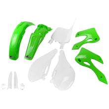 Kit carenatura UFO PLAST 9 pezzi, set carenatura in plastica con paracarter per Kawasaki KX 125 / 250 ccm Anno 1999 - 2002