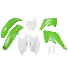 Kit carenatura UFO PLAST 9 pezzi Set carenatura in plastica con protezione forcelle per Kawasaki KX F 250 ccm Anno di fabbricazione 2004 - 2005