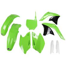 Sada dílů opláštění UFO PLAST 9-dílná, sada opláštění z plastu s krytem vidlic pro Kawasaki KX F 250 ccm Bj. 2007