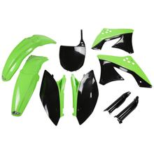 Bekledingskit UFO PLAST 9-delig Bekledingsset Kunststof met vorkbescherming voor Kawasaki KX F 250 ccm Bj. 2009 - 2012