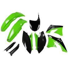 Bekledingskit UFO PLAST 9-delig Bekledingsset Kunststof met vorkbescherming voor Kawasaki KX F 250 ccm Bj. 2009 - 2012