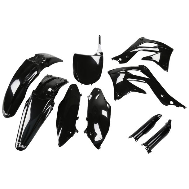 Kit de carénage UFO PLAST 9 pièces, jeu de carénage en plastique avec protection de fourche pour Kawasaki KX F 450 ccm Année de fabrication 2012