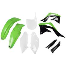 Bekledingskit UFO PLAST 9-delig Bekledingsset Kunststof met vorkbescherming voor Kawasaki KX F 450 ccm Bj. 2012