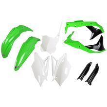 Kit de carenado UFO PLAST 9 piezas. Juego de carenado de plástico con protección para horquilla para Kawasaki KX F 250 ccm Año 2017