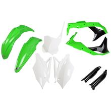Kit de carenado UFO PLAST 9 piezas. Juego de carenado de plástico con protección de horquilla para Kawasaki KX F 250 ccm Año 2018 - 2020