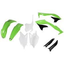 Bekledingskit UFO PLAST 9-delig Bekledingsset Kunststof met vorkbescherming voor Kawasaki KX F 450 ccm Bj. 2018