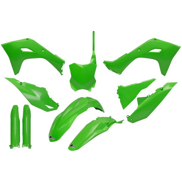 Verkleidungskit UFO PLAST 10-teilig Verkleidungssatz Kunststoff mit Gabelschutz für Kawasaki KX F 250 / 450 ccm Bj. 2024 - 2026