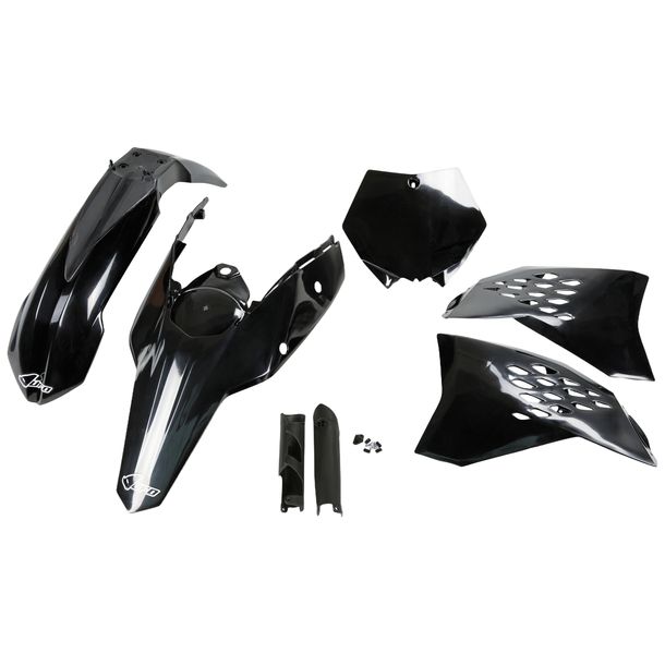 Verkleidungskit UFO PLAST 7-teilig Verkleidungssatz Kunststoff mit Gabelschutz für KTM SX SX-F Racing 125 - 450 ccm Bj. 2007 - 2010