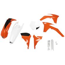 Sada dílů opláštění UFO PLAST 9-dílná, plastové opláštění s krytem vidlic pro KTM SX SX-F 125 - 450 ccm Bj. 2011 - 2012